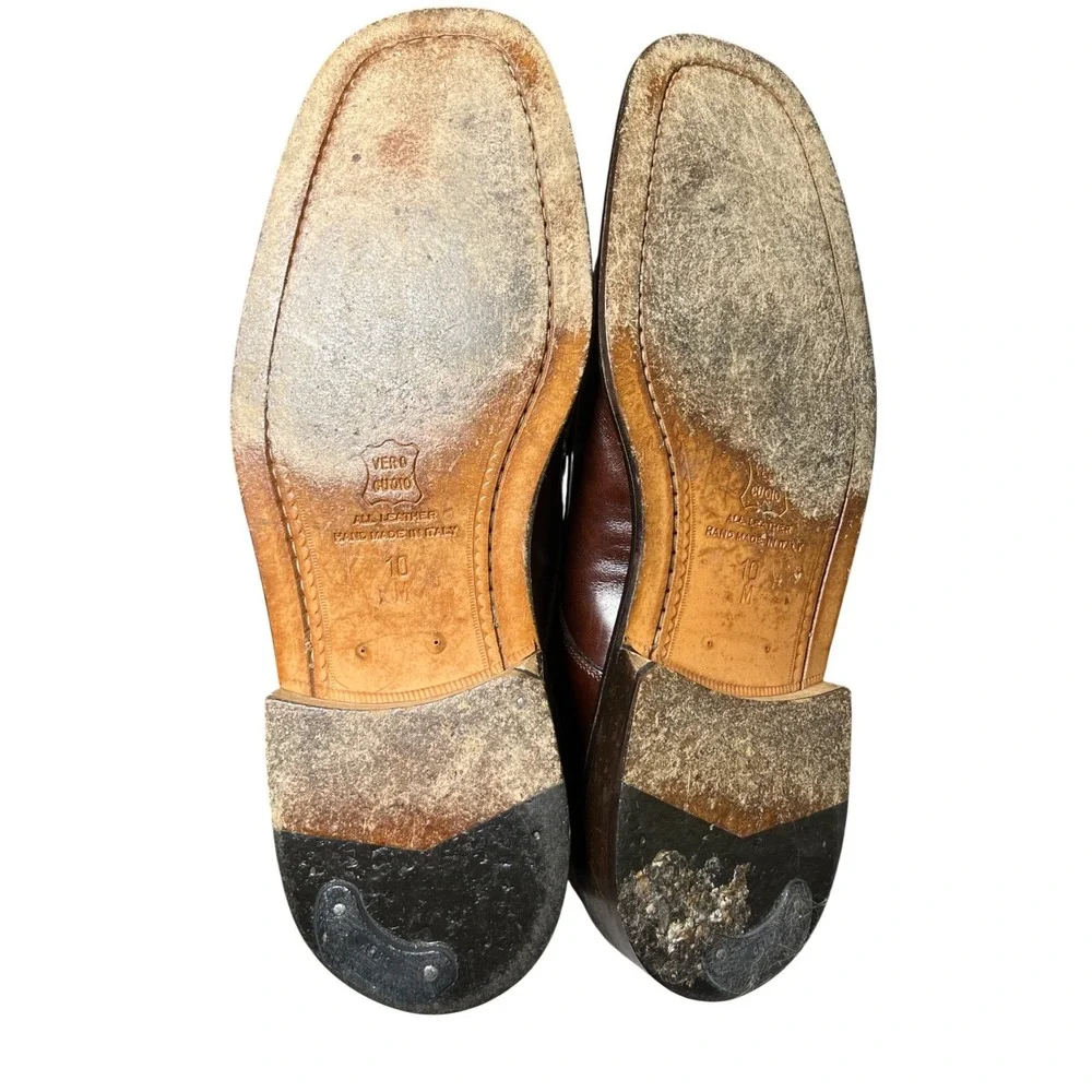 Belvedere‎ Florence Mens Brown Leather Exotic Texture Derby Shoes Italy 10 M